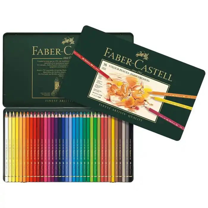 Luxury Faber-Castell Polychromos Artist Colored Pencils, Assorted Colors, Set of 36